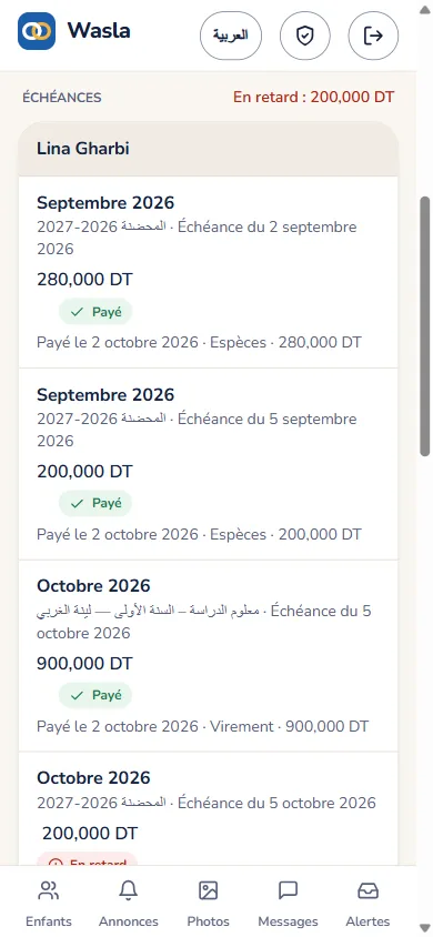 دفتر الخلاص بالفرنسية.